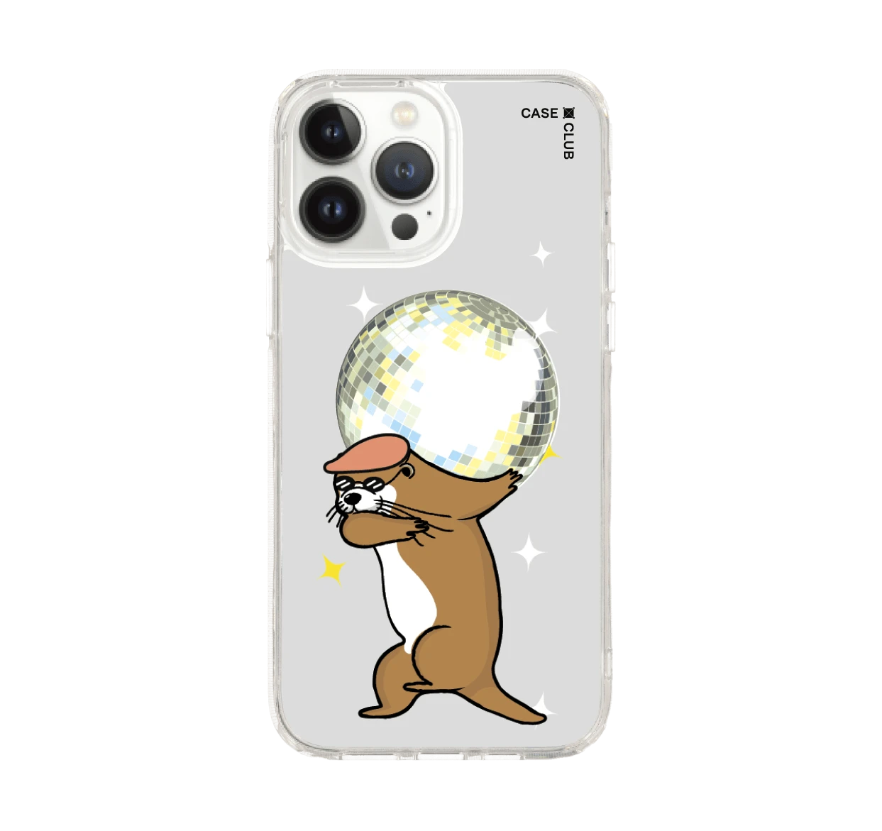 iphone 12/ 13 pro max clear case disco otter